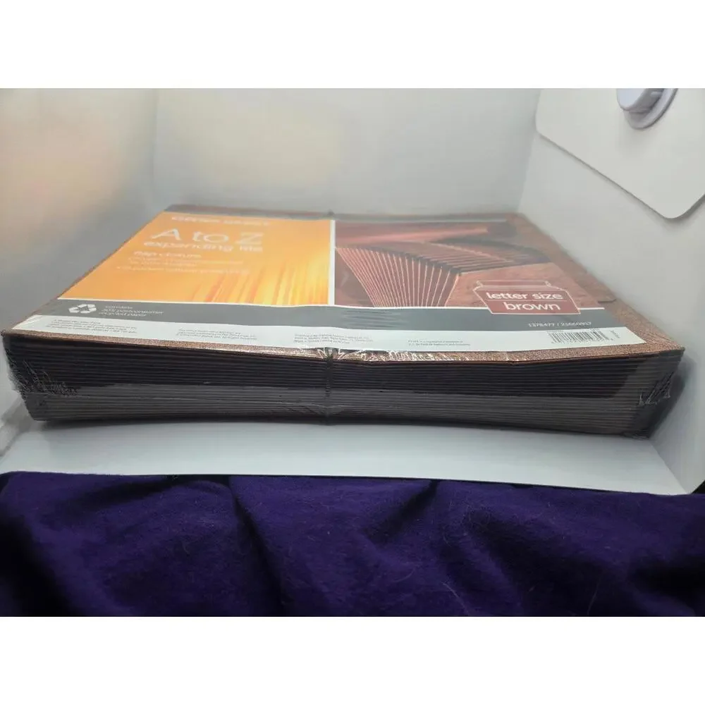 Expanding file office depot vintage A to Z file folder brown